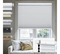 Stores plissés cellulaires sans perçage pour fenêtres - Rideaux occultants sans fil - Isolation thermique - Design nid d'abeille - Blanc - 70 cm de large x 185 cm de haut - Solution d'intimité facile