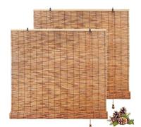 Stores rétro en Bambou, Outdoor Bamboo Roller Shutter Shading Filter Lifting Installation in Various sizes1PCS(130W x 117H cm)