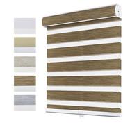 Stores sans fil pour fenêtres double couche jour et nuit - Rideaux translucides et occultants - 85 % occultants - 80 x 160 cm - Idéal pour la maison et le bureau