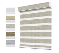 Stores sans fil pour fenêtres double couche jour et nuit - Rideaux translucides et occultants pour la maison et le bureau - 85 % occultants - 90 cm de large x 122 cm de haut