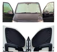 Stores Thermiques Compatible avec Dacia Dokker (2015-Date)(Ensemble Complet + Portes de Grange) Couleur de la Doublure Noir, Réversible