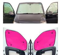 Stores Thermiques Compatible avec Mercedes Sprinter (2006-2019)(Ensemble Complet + Empattement Long + Portes de Grange + Hors fenêtres 1/4 arrière) Couleur de la Doublure Rose, Réversible
