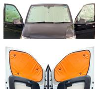 Stores Thermiques Compatible avec Mercedes Sprinter (2006-2019)(Ensemble Complet + Empattement Moyen + Portes de Grange + Pas de fenêtres 1/4 arrière) Couleur de la Doublure Orange Fluo, Réversible