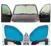 Stores Thermiques Compatible avec VW Crafter (2000-2017)(Ensemble Complet + Empattement Moyen + Portes de Grange + Pas de fenêtres 1/4 arrière) Couleur de la Doublure Aqua, Réversible