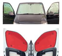 Stores Thermiques Compatible avec VW Crafter (2000-2017)(Ensemble Complet + Empattement Moyen + Portes de Grange + Pas de fenêtres 1/4 arrière) Couleur de la Doublure Rouge, Réversible