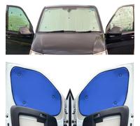 Stores Thermiques Compatible avec VW T5.1 Transporter (2010-2015)(Ensemble Complet + empattement Court + Portes de Grange) Couleur de la Doublure Bleu, Réversible