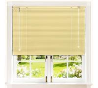 Stores Vénitien en Aluminium de Fenêtre Horizontaux sans Fil pour Intérieur Taille des Lattes de 2,5 cm sans Fil pour Intérieur Toutes Les Pièces de Montage Incluses(Jaune)