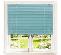 Stores Vénitien en Aluminium de Fenêtre Horizontaux sans Fil pour Intérieur Taille des Lattes de 2,5 cm sans Fil pour Intérieur Toutes Les Pièces de Montage Incluses(Turquoise)