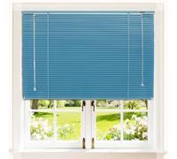 Stores Vénitien en Aluminium de Fenêtre Horizontaux sans Fil pour Intérieur Taille des Lattes de 2,5 cm sans Fil pour Intérieur Toutes Les Pièces de Montage Incluses(Cerulean)