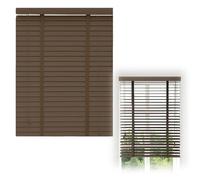 Stores vénitiens en bois massif avec lattes de 50 mm - Stores horizontaux pour portes et fenêtres - Rideaux occultants en bois massif pour cuisine et salon (75 x 120 cm (l x H)