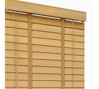Stores vénitiens en bois naturel 50 mm - Volets occultants qui filtrent la lumière pour fenêtres d'intérieur - Facile à installer - Traitement de fenêtre (l 130 x H) 200 cm (l x H)