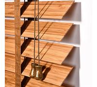 Stores Vénitiens en Bois pour Fenêtres,Stores à Enrouleur en Bambou,Stores en Bois à Lattes Large 5cm,Rideaux D'ombrage pour Chambre/Salon/Bureau/Balcon,Personnalisable (110x160cm/43x63in,Carbonized)