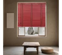 Stores vénitiens en bois rouge vin personnalisable - lattes de 5 cm - Pare-soleil d'intérieur horizontal pour salon, cuisine et terrasse - Traitements de fenêtre qui filtrent la lumière