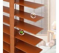 Stores Vénitiens Intérieurs Lamelle 50mm pour Fenetre, Store Venitien Bois sur Mesure Occultants D'Intimité Horizontaux Rideaux 30 42 54 60 72 90 120 132 150 180cm(Brown)