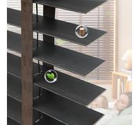 Stores Vénitiens Intérieurs Lamelle 50mm pour Fenetre, Store Venitien Bois sur Mesure Occultants D'Intimité Horizontaux Rideaux 30 42 54 60 72 90 120 132 150 180cm(Dark Walnut)