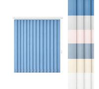 Stores Vénitiens Verticaux à 60 % de Filtrage de la Lumière, Store Californien Protection de la Vie Privée Montage Mural et au Plafond, Rideaux en Tissu à Lamelles pour Salon(Bleu,B150xH160cm)