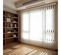 Stores verticaux filtrant la lumière pour portes-fenêtres coulissantes, stores verticaux blancs, stores à panneaux coulissants sans cordon, stores occultants pour fenêtres intérieures(W230xH160CM)