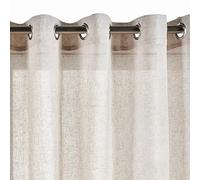 STORESDECO Rideau Voilage XXL Hauteur 3 Mètres, Voile en Polyester avec Œillets, Fenêtres et Portes, Filtrage Lumière, Design Moderne et Élégant, Beige 300x300 cm