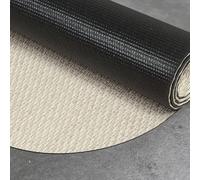 STORESDECO Tapis Vinyle Rond Tissé Premium Haute Qualité Lavable Antidérapant Extra-Plat Résistant et Facile à Nettoyer pour Cuisine Salon Intérieur Couleur Écru 200 cm diamètre