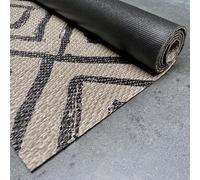 STORESDECO Tapis Vinyle Tissé Premium Haute Qualité Lavable Antidérapant Extra-Plat Résistant et Facile à Nettoyer pour Cuisine, Salon, Couloir, Intérieur et Extérieur Design Noir 60 x 90 cm