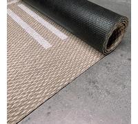 STORESDECO Tapis Vinyle Tissé Premium Haute Qualité Lavable Antidérapant Extra-Plat Résistant et Facile à Nettoyer pour Cuisine, Salon, Couloir, Intérieur et Extérieur Lignes Blanches 160x230 cm