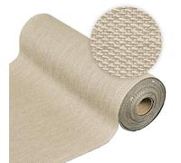 STORESDECO Tapis Vinyle Tissé Premium Haute Qualité Lavable Antidérapant Extra-Plat Résistant et Facile à Nettoyer pour Cuisine, Salon, Couloir, Intérieur et Extérieur Couleur Beige 80 x 4 m