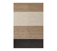 STORESDECO Tapis Vinyle Tissé Premium Haute Qualité Lavable Antidérapant Extra-Plat Résistant et Facile à Nettoyer pour Cuisine, Salon, Couloir, Intérieur et Extérieur Rayures Beige 120x180 cm