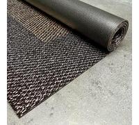STORESDECO Tapis Vinyle Tissé Premium Haute Qualité Lavable Antidérapant Extra-Plat Résistant et Facile à Nettoyer pour Cuisine, Salon, Couloir, Intérieur et Extérieur Couleur Bronze Noir 140x200 cm