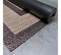 STORESDECO Tapis Vinyle Tissé Premium Haute Qualité Lavable Antidérapant Extra-Plat Résistant et Facile à Nettoyer pour Cuisine, Salon, Couloir, Intérieur et Extérieur Rectangles Beige 80x150 cm