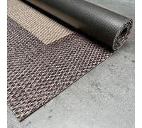 STORESDECO Tapis Vinyle Tissé Premium Haute Qualité Lavable Antidérapant Extra-Plat Résistant et Facile à Nettoyer pour Cuisine Salon Couloir Intérieur et Extérieur Couleur Chocolat Beige 120x180 cm