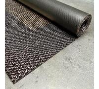 STORESDECO Tapis Vinyle Tissé Premium Haute Qualité Lavable Antidérapant Extra-Plat Résistant et Facile à Nettoyer pour Cuisine, Salon, Couloir, Intérieur et Extérieur Couleur Bronze Noir 120x180 cm
