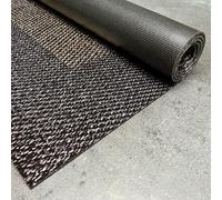 STORESDECO Tapis Vinyle Tissé Premium Haute Qualité Lavable Antidérapant Extra-Plat Résistant et Facile à Nettoyer pour Cuisine, Salon, Couloir, Intérieur et Extérieur Couleur Bronze Noir 200x290 cm