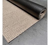 STORESDECO Tapis Vinyle Tissé Premium Haute Qualité Lavable Antidérapant Extra-Plat Résistant et Facile à Nettoyer pour Cuisine, Salon, Couloir, Intérieur et Extérieur Couleur Beige 200 x 400 cm