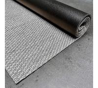 STORESDECO Tapis Vinyle Tissé Premium Haute Qualité Lavable Antidérapant Extra-Plat Résistant et Facile à Nettoyer pour Cuisine, Salon, Couloir, Intérieur et Extérieur Couleur Gris 80 x 300 cm