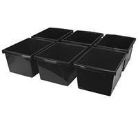 Storex 4 Gallon (15L) salle de e stockage Bin, 34,5 x 28,7 x 20,1 cm, Bleu, étui de 6 (61451u06 C) 4 Gallon; 13.6 x 11.3 x 7.9 Inches noir