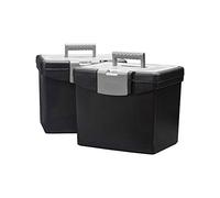 Storex Boîte de rangement portable avec couvercle translucide avec loquet Taille lettre 2-Pack gris
