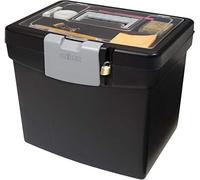 Storex Boîte de rangement portable avec couvercle translucide avec loquet Taille lettre Unité gris