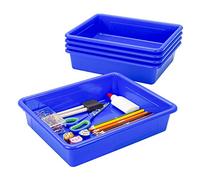 Storex Lot de 5 Plateaux de Rangement, Format Lettre, 25,4 x 33 x 7,6 cm, Bleu, 62517U05C