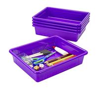 Storex Lot de 5 Plateaux de Rangement, Format Lettre, 25,4 x 33 x 7,6 cm, Violet, 62521U05C