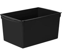 Storex Lot de 6 bacs à livres extra larges en plastique emboîtables pour la maison, le bureau et la salle de classe, noir (71130U06C)