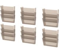 Storex Lot de 6 paquets de 3 dossiers muraux - 33 x 10 x 17 cm - Lettre - Fumée - 70246C06C
