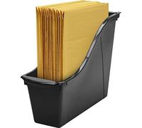 Storex Lot de 6 petites corbeilles à livres - Organiseur emboîtable en plastique pour la maison, le bureau et la salle de classe, noir, 70123C06C