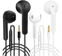 STOREYI-2 Pack Écouteurs Filaire Intra-Auriculaires Oreillettes Filaires Ecouteur Anti-Bruit Casque Et Ecouteurs Ergonomique Stéréo Avec Microphone,Jack 3.5Mm Universel Pour Samsung Huawei Android Mp