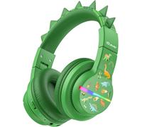 STOREYI-Bth12 Casque Bluetooth Sans Fil Avec Lumières Led Colorées Pour Enfants,Volume Sûr 74/85 Dba,85 Heures D'Autonomie,Bluetooth 5.2,Casque Dinosaure Intégré Pour Ipad/Tablette/Avion
