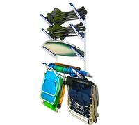 StoreYourBoard Étagère de rangement murale pour chaise de plage et parapluie, en métal réglable à 4 niveaux, pour garage et maison