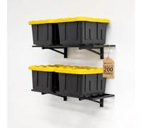 StoreYourBoard Lot de 2 étagères murales de Garage - Étagères murales de Garage de 3,5 x 6,1 m, Peuvent Supporter 45,4 kg chacune, étagères de Rangement Robustes, Noir