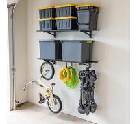 StoreYourBoard Lot de 2 étagères murales de garage - Étagères murales robustes de 3,5 x 1,2 m, peuvent supporter 90,7 kg chacune, étagères de rangement avec crochets pour l'organisation