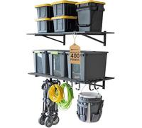 StoreYourBoard Lot de 2 étagères murales robustes - Étagères murales de rangement pour abris de jardin, placards ou buanderies - Peut supporter 90,7 kg, 0,6 x 1,2 m, noir