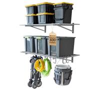 StoreYourBoard Lot de 2 étagères murales robustes - Étagères murales de rangement pour abris de jardin, placards ou buanderies - Peut supporter 90,7 kg, 0,6 x 1,2 m, noir