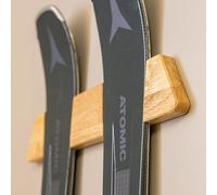 StoreYourBoard Porte-skis minimaliste en bois, support mural en bois massif, peut supporter 22,7 kg